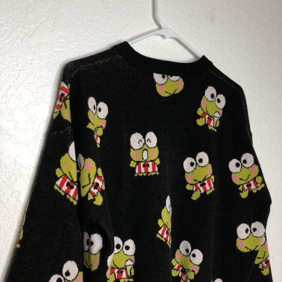 Hello Kitty Forever 21 Keroppi black green frog sweater size Medium - Picture 12 of 14